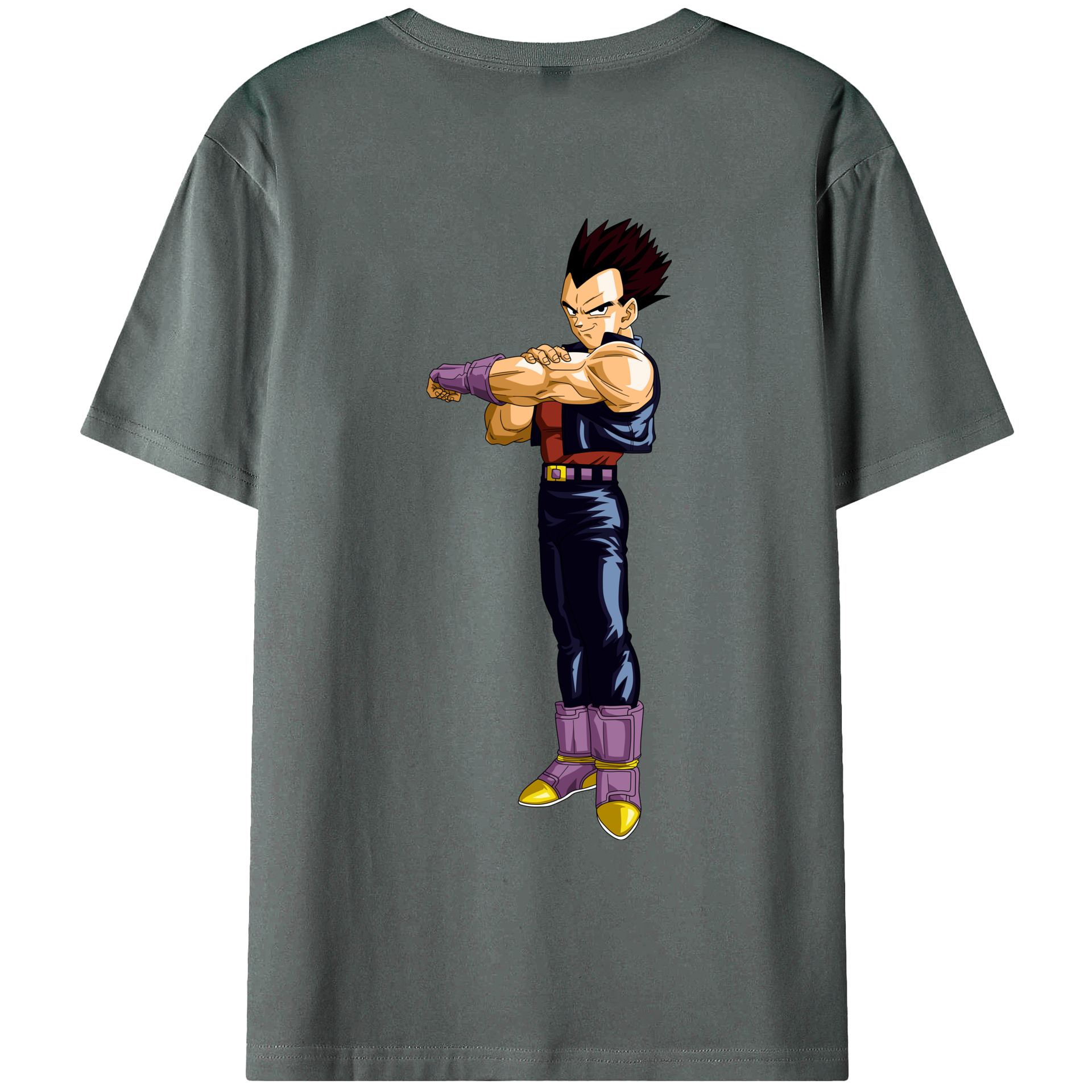 （画像用） ドラゴンボール ベジータ四世（Bejīta Yonsei）DRAGON BALL Vegeta IV 綿100％ メンズ半袖Tシャツ（バックプリント） 通気性
